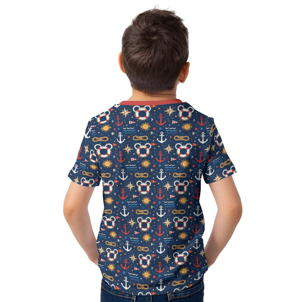 Classic Nautical Mouse Kid's Unisex Stretch T-Shirt