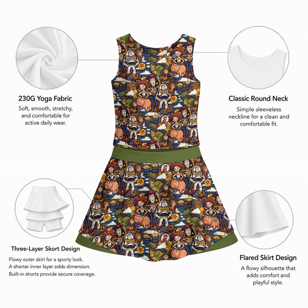 Warm Tone Toys Girl's Sleeveless Skort Set