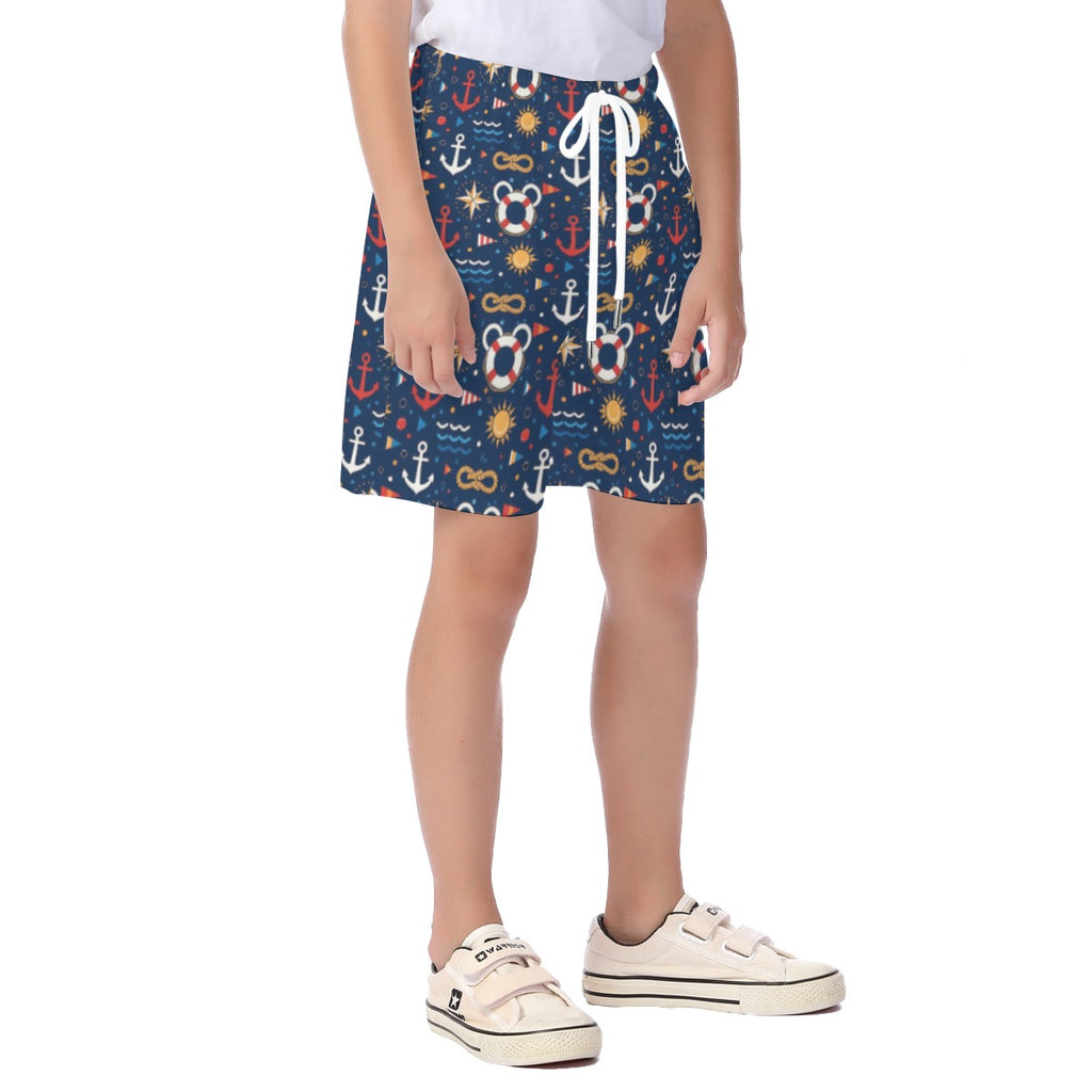 Classic Nautical Mouse Kid's Unisex Stretch Shorts