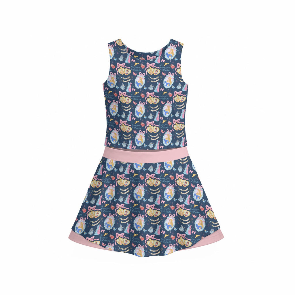 Sleepy Princess Coquette Girl's Sleeveless Skort Skirt Set