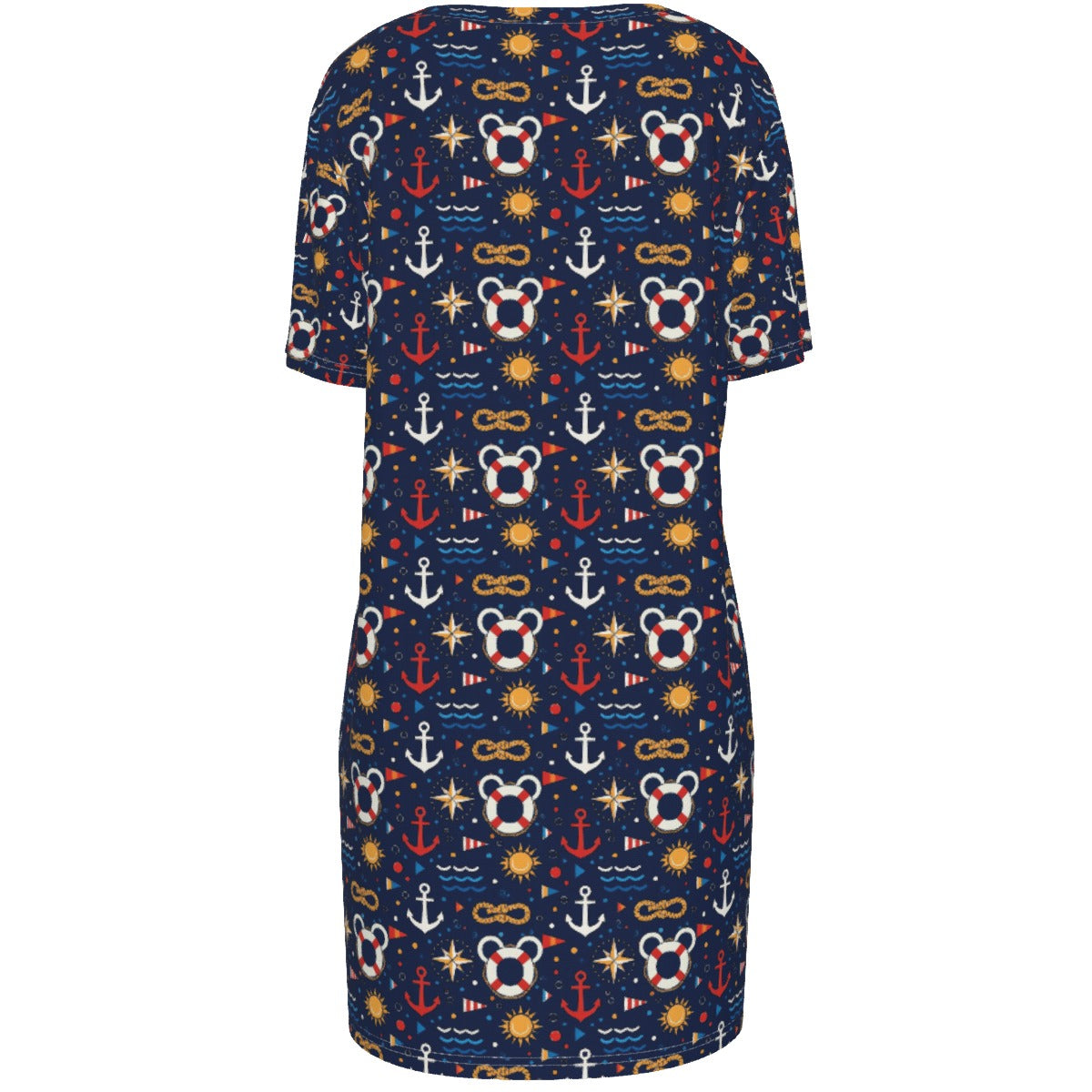 Classic Nautical Mouse 100% Cotton Women's T-Shirt Dress
