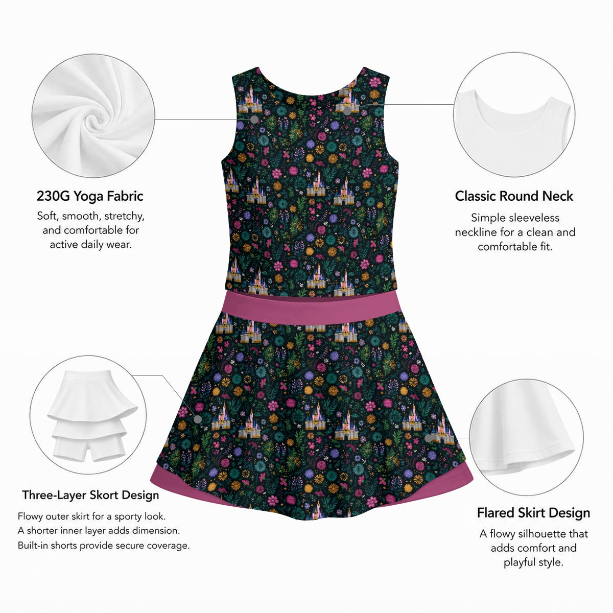 Castle Meadow Girl's Sleeveless Skort Set
