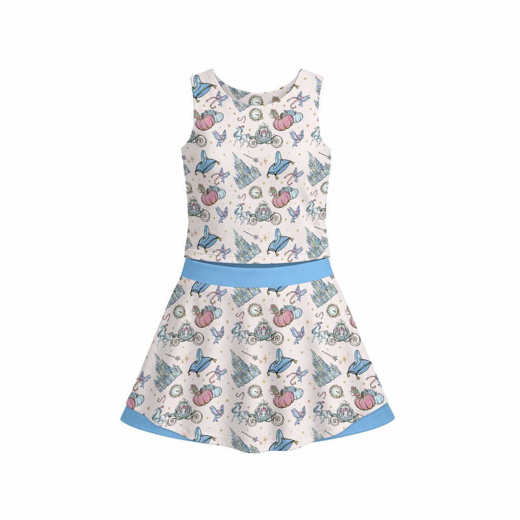 Cindy Symbols Sleeveless Double-Layer Skort Set