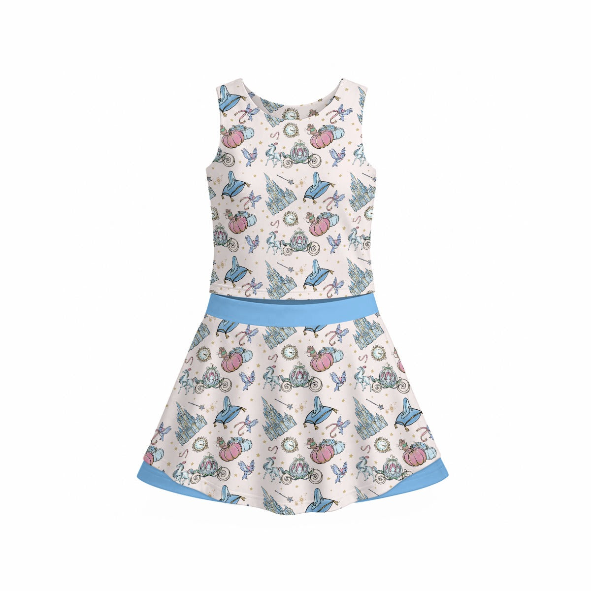Cindy Symbols Sleeveless Double-Layer Skort Set