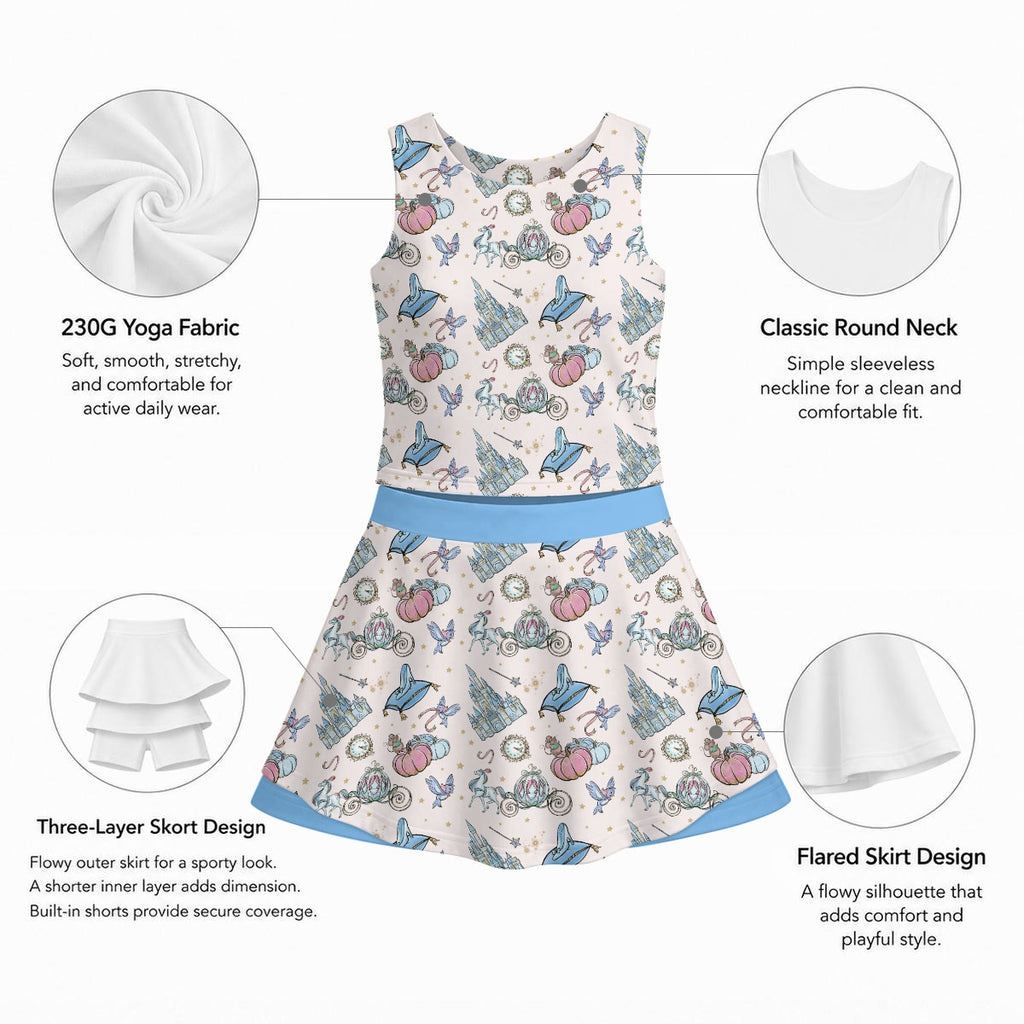 Cindy Symbols Sleeveless Double-Layer Skort Set