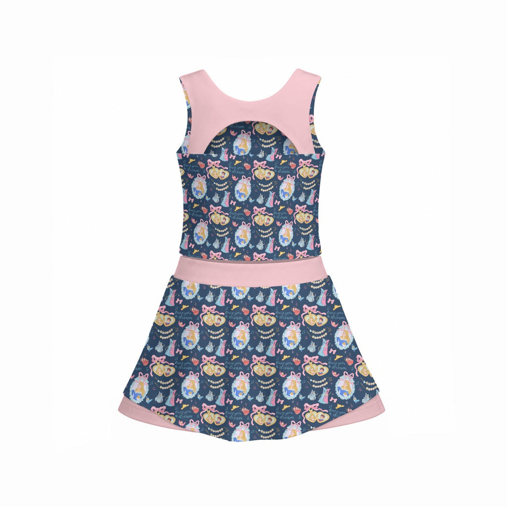 Sleepy Princess Coquette Girl's Sleeveless Skort Skirt Set