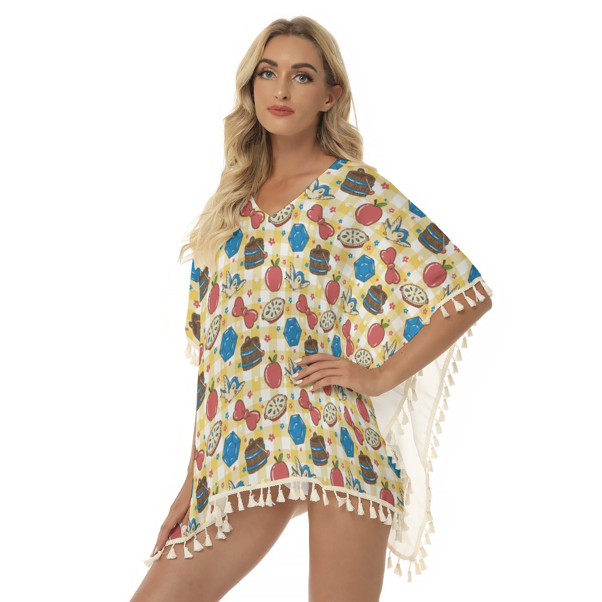 Gingham Snow Symbols Swim Cover Up