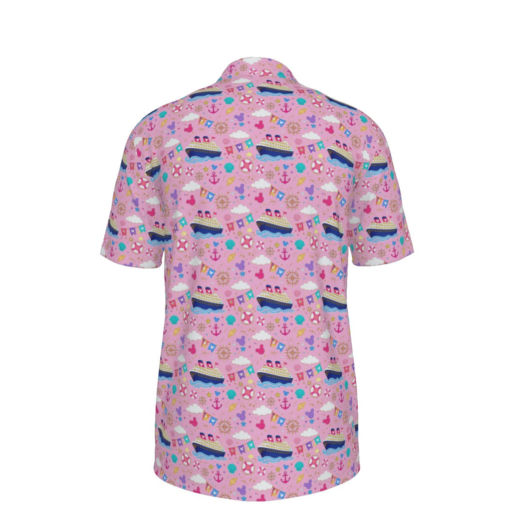 Pastel Pink Cruise Men's UV Protection POLO Shirt