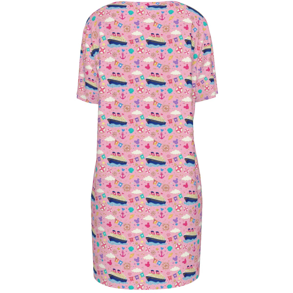 Pink Pastel Cruise 100% Cotton Women's T-Shirt Dress