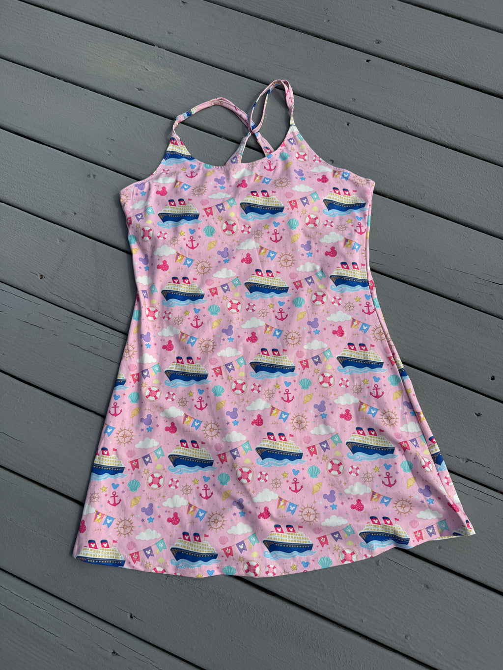 Pink Pastel Cruise Women's Cross Back Athletic Dress