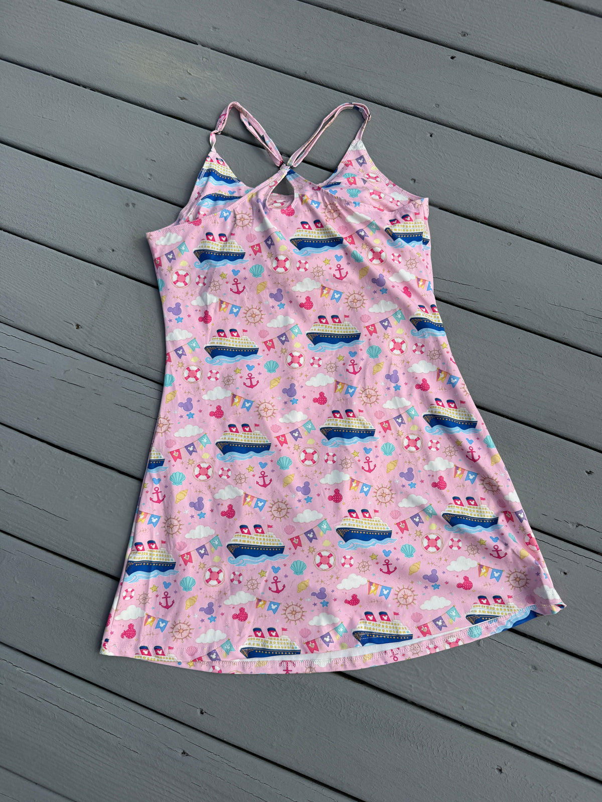 Pink Pastel Cruise Women's Cross Back Athletic Dress